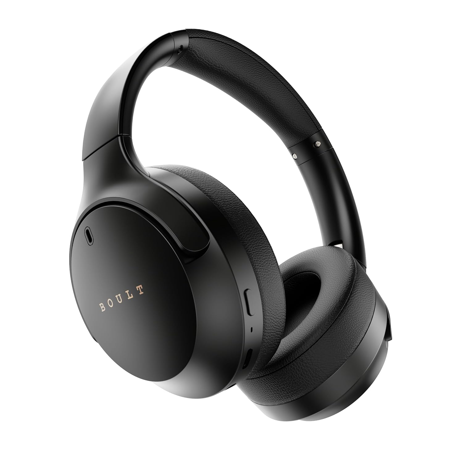 Boult Q Over Ear Bluetooth Headphones with 70H Playtime, 40mm Bass Drivers, Zen™ ENC Mic, Type-C Fast Charging, 4 EQ Modes, BTv 5.4, AUX Option, Easy Control, IPX5 headphones wireless with mic (Black)