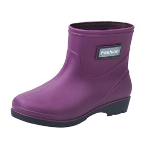 THE STYLE SUTRA Women Mid Calf Rain Boots Soft Outdoor Work Boots for Kitchen Camping Hiking 37